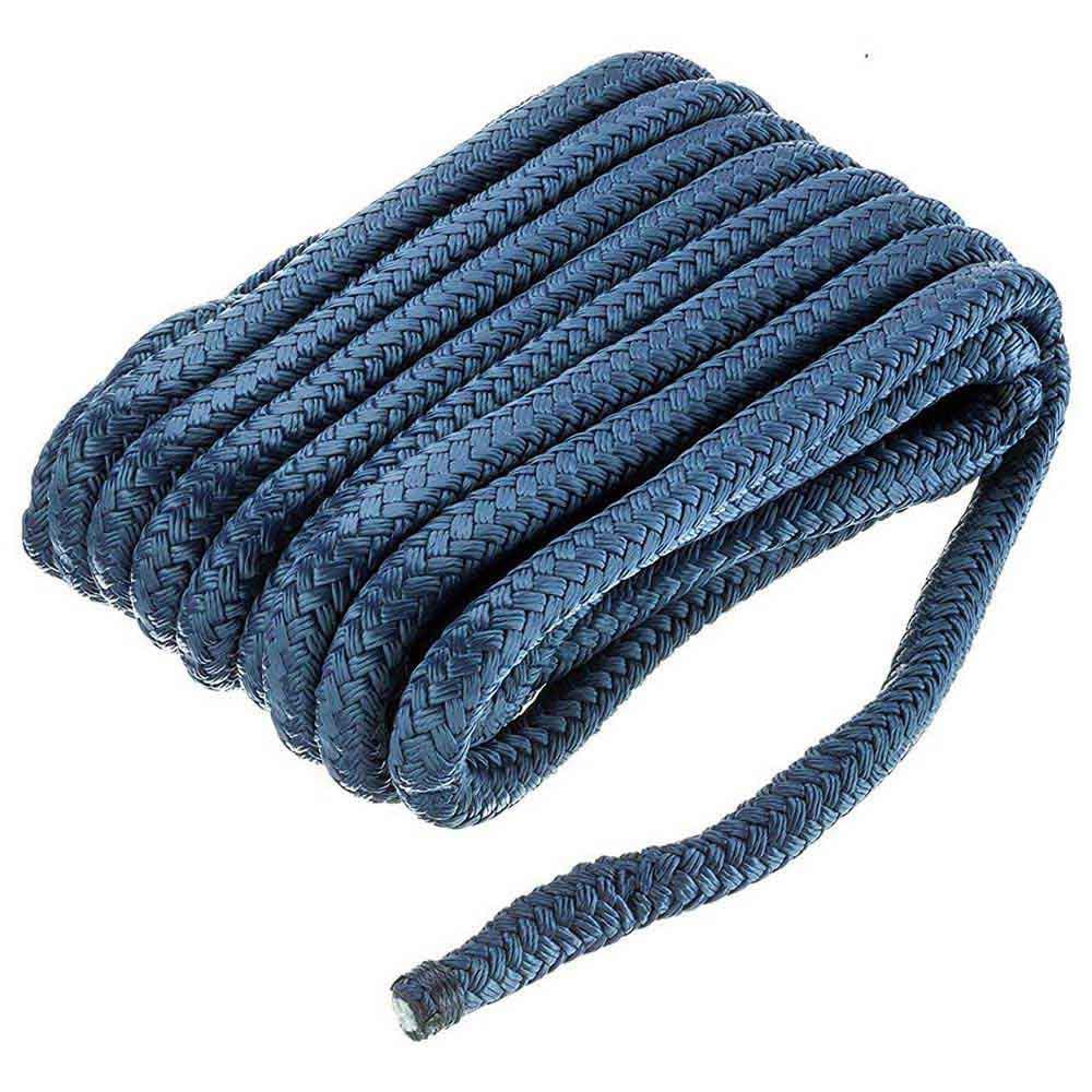 Seachoice Double-Braid Nylon Dock Line w/Eye Splice, Pre-Shrunk, Heat Stabilized, 5/8 in. X 30 Ft., Navy Blue