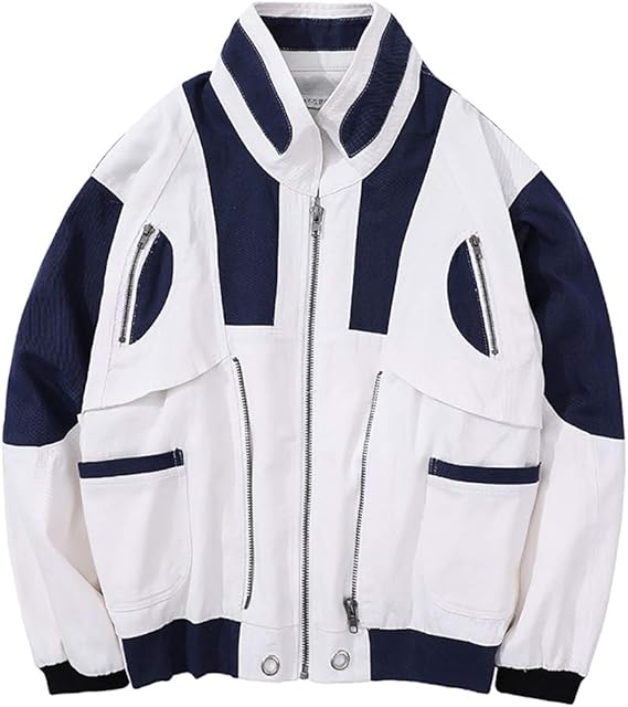 Amazon Imivio デニムジャケット ジャケット ブルゾン Ma 1 フライトジャケット ツイル タフタ ライトアウター アウター メンズ ミリタリージャケット ジャンパー ショート丈 ホワイト Xl コート ジャケット 通販