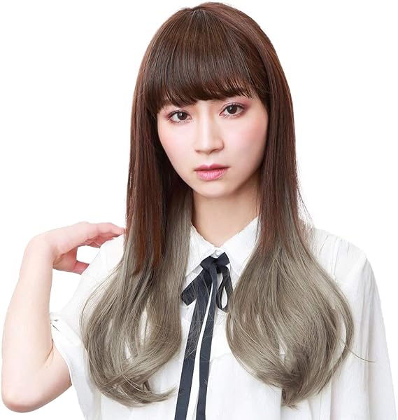 Amazon Prisila プリシラ Tx 25 エクステ 襟足ウィッグ ロング カール グラデーションカラー ハーフウィッグ ファッションウィッグ レディース 耐熱 つけ毛 かつら オリーブグレー エクステンション 通販