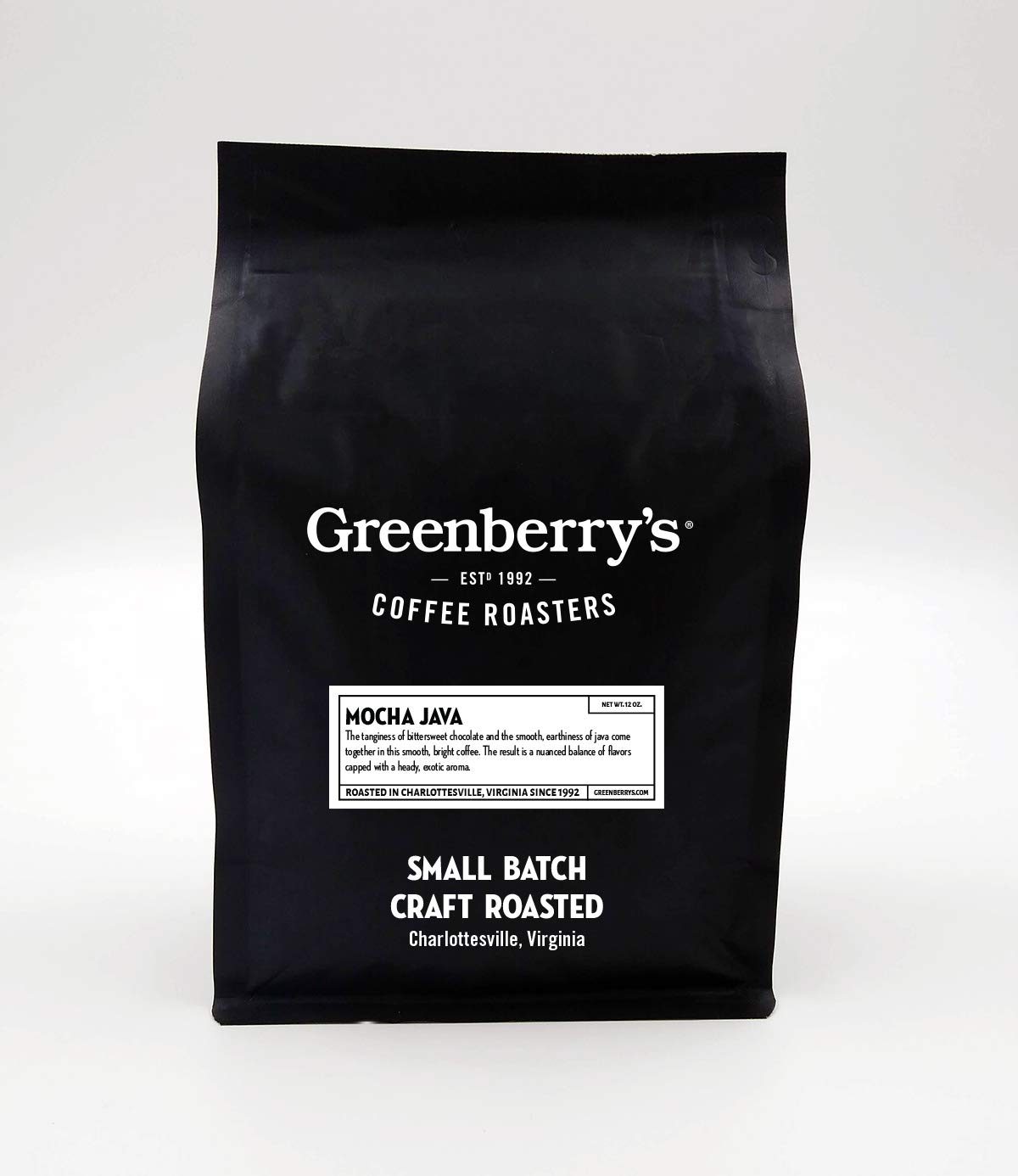 Greenberry's Coffee Co. - Mocha Java Whole Bean - Bold, Fresh, 100% Arabica, Medium Roast Beans, 12 oz