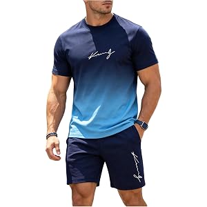 VIPWOLF Men's 2 Piece Shorts Set Graphic Tee Drawstring Outfits | Summer Clothing, Y2k Short Sleeve T Shirt, Workout Track Se