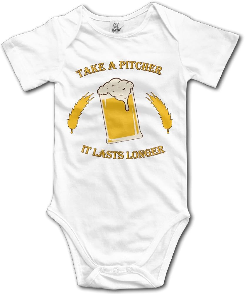 Apytgk6ML Baby Kids 100% Cotton Short Sleeve Onesies Toddler Bodysuit Funny Beer Rompers Playsuit Onesies