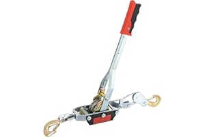 LFGUD Come Along Winch, 4 Ton Dual Gear Power Puller, 2 Hooks 10Ft Heavy Duty Steel Cable & Anti Skid Handle, 8800 Lbs Load Capacity Come Along Tool for Moving Boats, Securing Items, Transporting Logs