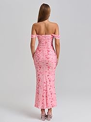 KUTUMAI Off The Shoulder Maxi Long Dress Corset