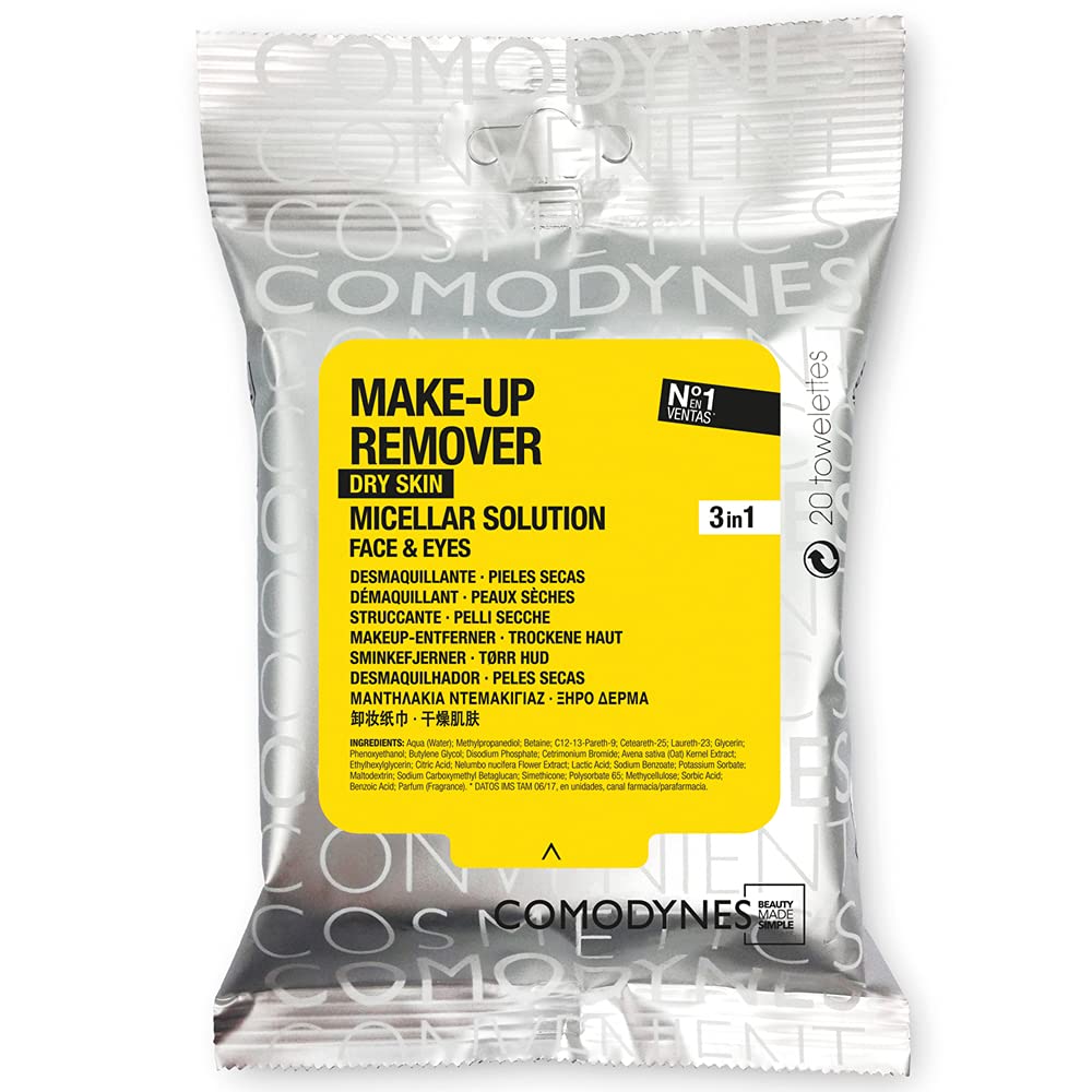 Comodynes Make Up Remover Towelettes Sensitive and Dry Skin 20 Towelettes