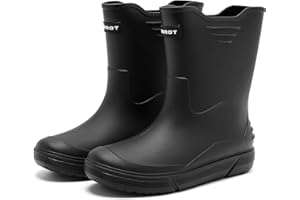 Rain Boots for Men, Waterproof Rubber Boots Superior Durable Mid Calf Garden Boots Non-Slip Mud Boots, Platform Fishing Boots