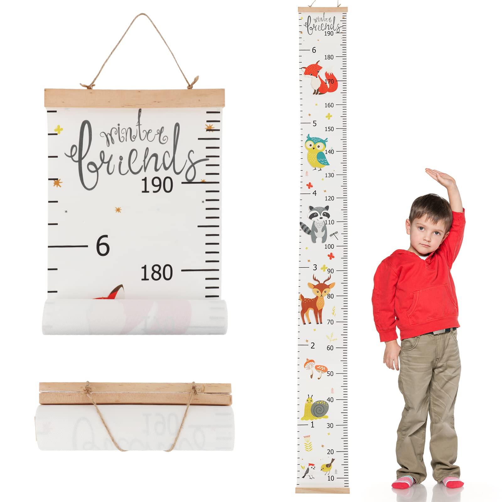 IWILCS Kids Growth Wall Chart, Chart Art Hanging Rulers, Height Chart for Kids Canvas, Wall Hanging Growth Chart, Baby Growth Chart, for Kids Bedroom Nursery Wall Decorations