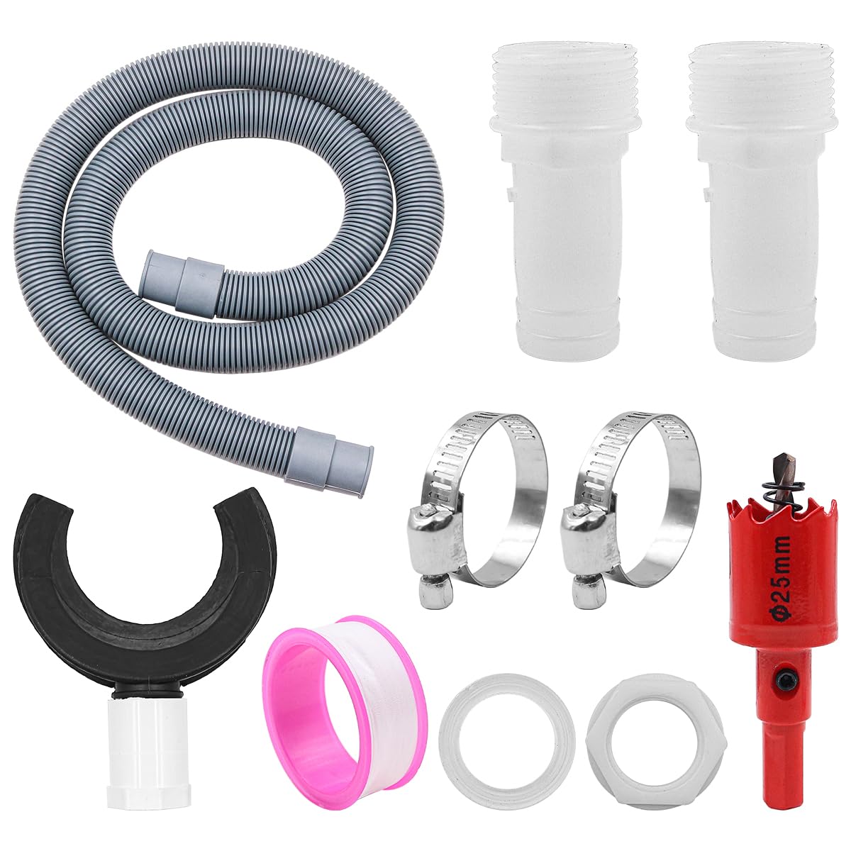 ANCLLO Rain collector with flex hose rainwater collector for rain butts connection downpipe rainwater for roofs for Inner Diameter of Downpipe 100-110 mm