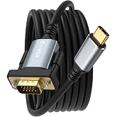 ZVOIYKM USB C to VGA Cable 6FT/1.8m 1080P@60Hz, VGA to USB C Adapter Cord [Thunderbolt 3/4 compatible] for iPhone 15 Pro/Max, MacBook Pro/Air 2023/iPad Pro/iMac/S23/XPS 17/Surface Book 3 - Gold-Plated