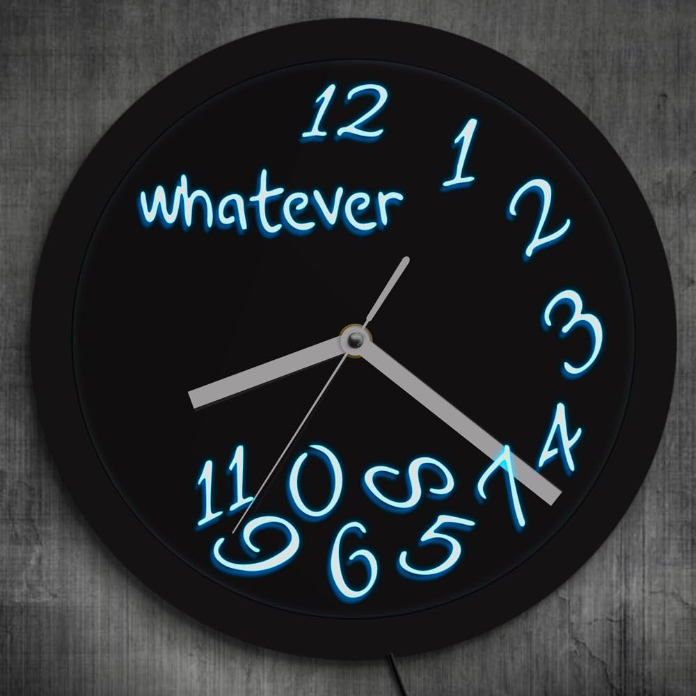 jiushixw No Importa cómo termine el Reloj de Pared con Efecto de neón