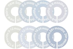 cephira Baby Closet Dividers for Clothes 0-24 Months, 8 Pack mini Round Size Markers, Double-Sided, Fits Most Rods, Blue Nursery Clothing Organizer & Wardrobe Decor