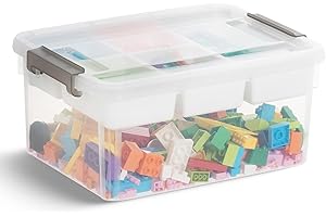 Jalove 17 Qt Plastic Storage Bins with Lids, Craft Organizers and Storage, Stackable Storage Bins, Clear Containers for Organizing Bead, Toys, Art, Tools, Sewing, Playdoh, White