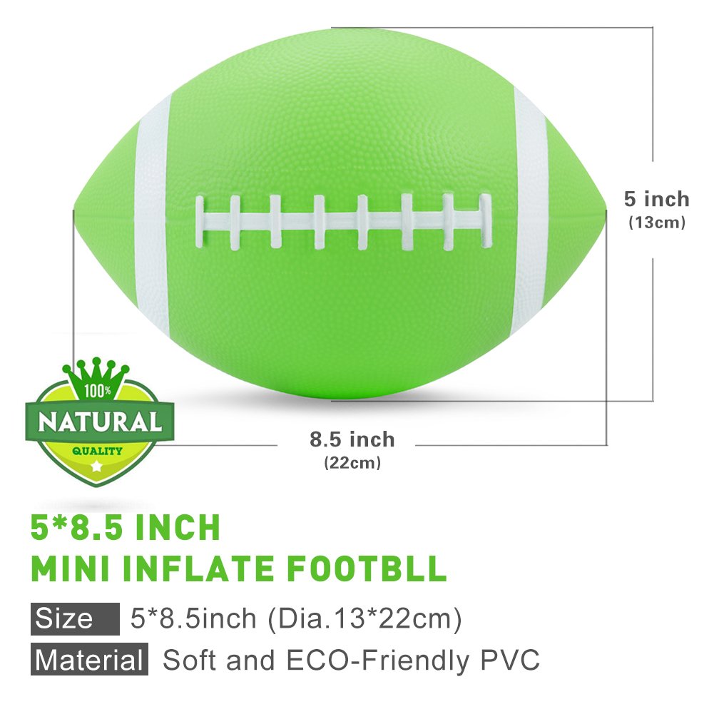 Inflatable Little Football FunHut All Weather Sports Football for Kids and Junior Athletes 8.5inch(green)