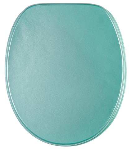 Sanilo WC Sitz mit Absenkautomatik Glitzer Türkis | hochwertige Oberfläche | einfache Montage | stabile Scharniere A642682