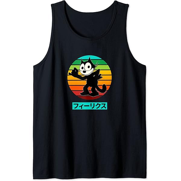 Amazon.com: Felix Cartoon Cat Retro Rainbow Sunset Japanese