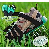 Lawn Aerator Spiked Shoes—Heavy Duty Metal buckles, 4 Adjustable Straps and Sharper Spikes for Effective Soil Aeration and Greener Yard—One Size Fits All—Includes storage bag and garden gloves