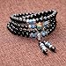 COAI Multilayer Blue Kyanite and Obsidian Malas Prayer Beads Bracelet