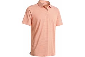 M MAELREG Men's Golf Polo Shirts Short Sleeve Striped Performance Moisture Wicking Dry Fit Golf Shirts for Men