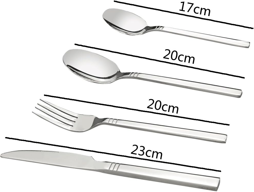 Fosly Cutlery Sets for 10 Persons, 40 Pieces, Stainless Steel Cutlery Serving Sets, Silver, 40 Piece Cutlery Set of 10 - Image 4