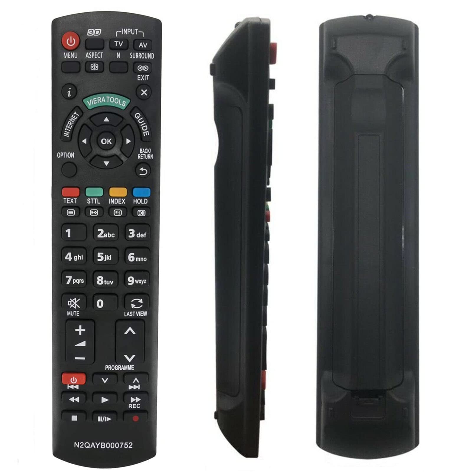 VINABTY N2QAYB000752 Replacement Remote Control fit for Pan-asonic LED LCD 3D TVs TX-L37ET5Y TX-L42ET5E TX-L47ETW5 TX-L55ET5B TX-P42XT50Y TX-P50UT50E TX-PR42UT50 TX-PR50UT50 TX-L55ET5E TX-P42UT50E