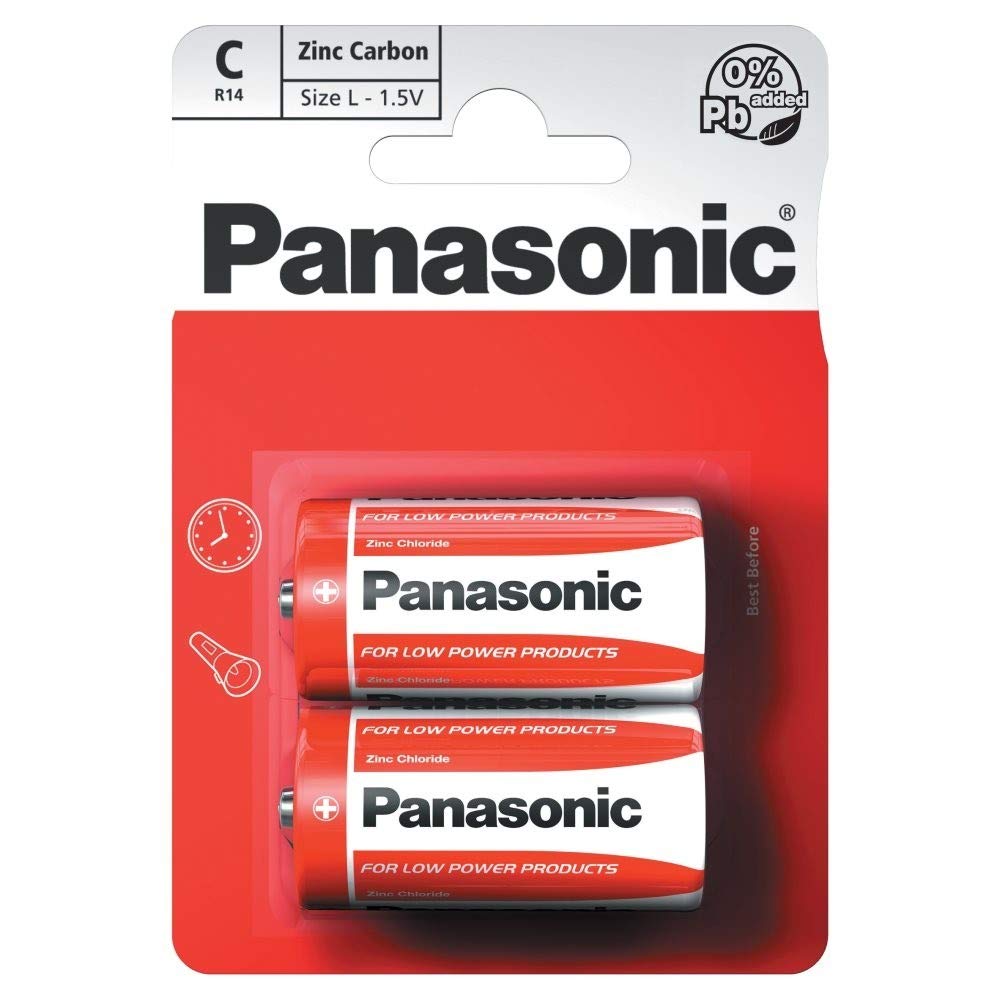 Panasonic C Size Battery Zinc Carbon - 2 pack
