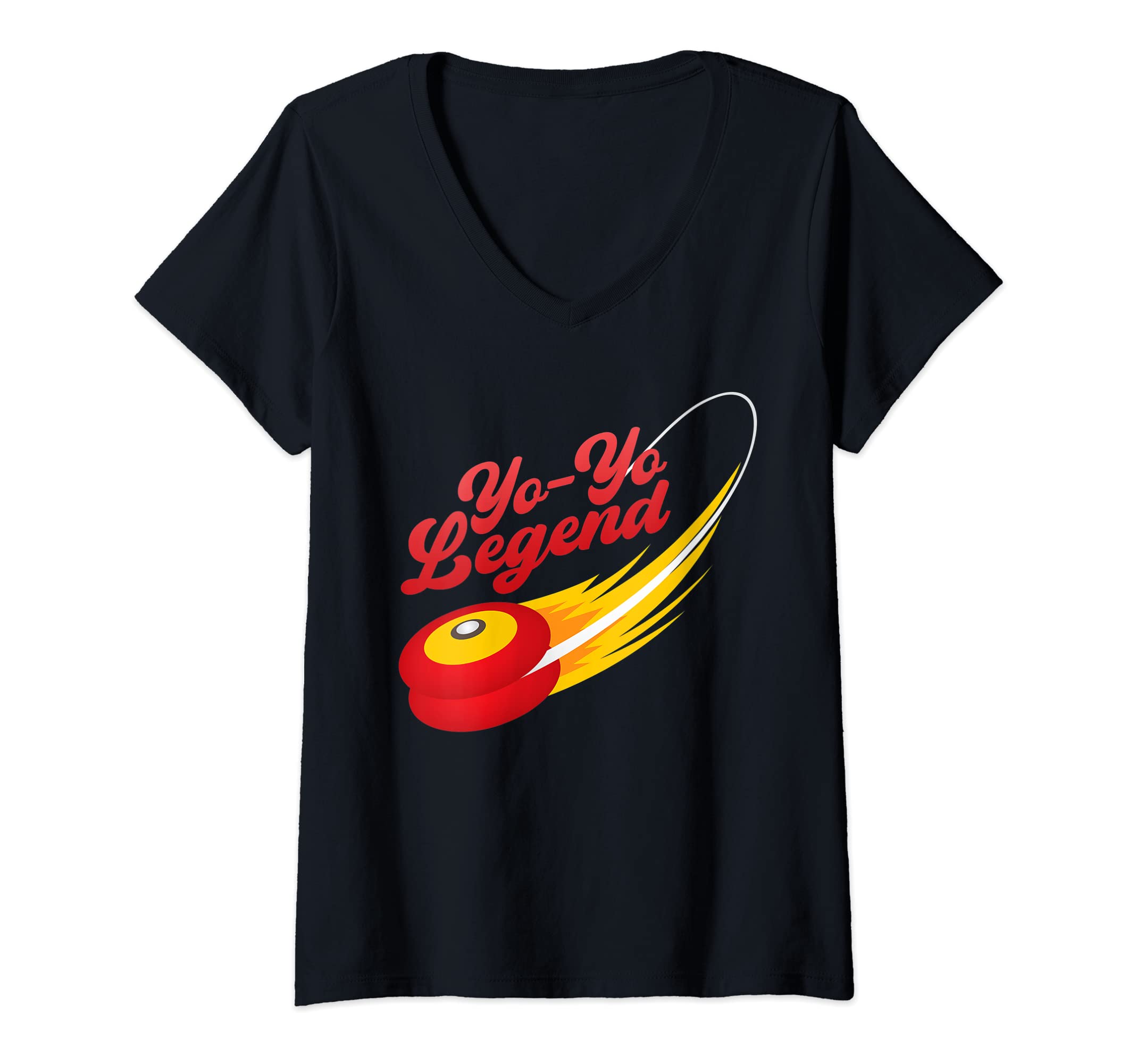 Womens Yo-yo Legend Yoyo Master Tricks And Exhibition Yoyo V-Neck T-Shirt