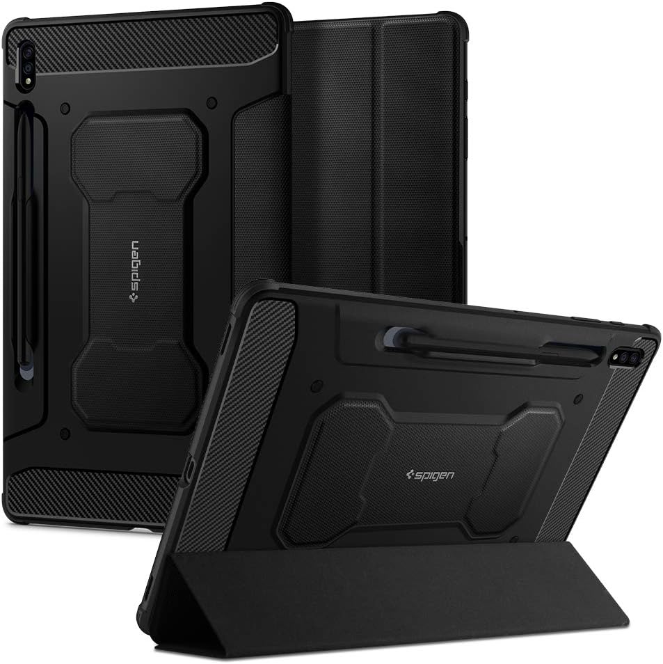 Spigen Rugged Armor Pro Case Compatible with Samsung Galaxy Tab S8 Plus and Compatible with Galaxy Tab S7 Plus - Black