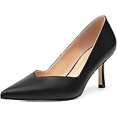 CDXJHYMY Women's Pumps, Pointed Closed Toe Kitten Heels for Women, Comfortable Mid Heel Women's Dress Shoes 2.5 inch