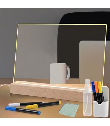 Fanrui Magnetic LED Calendar Board - 15.75x11.81 Inch Color Changing Fridge Planner