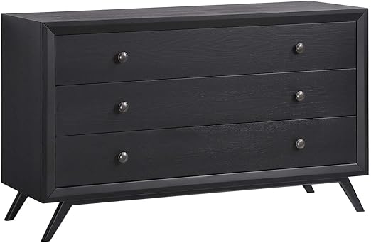 Amazon Com Modway Tracy Mid Century Modern Wood Dresser In Black Furniture Decor