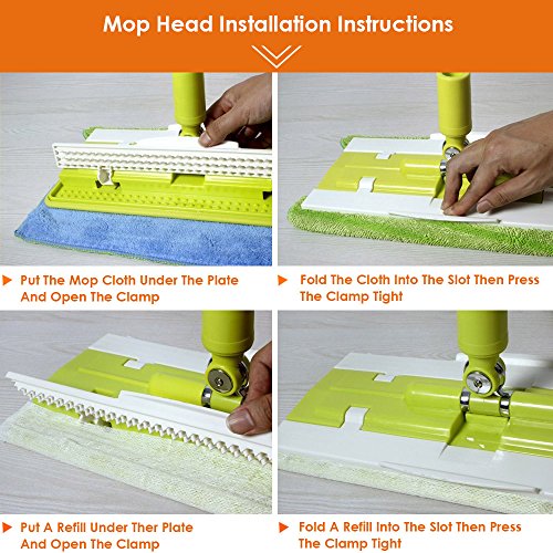 image for Senmo Microfiber Flat Mop, Floor Mop Flat for Hardwood, Laminate and T