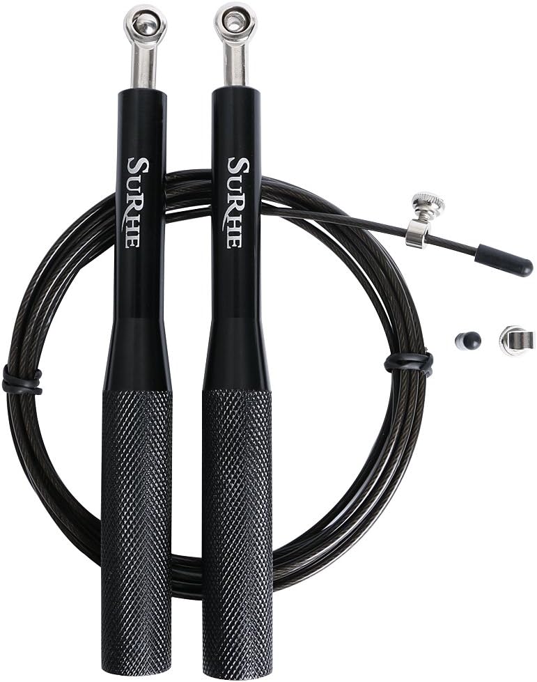Speed Jump Rope Workout for Women Men Weighted Adjustable Sports & Fitness Skipping,Boxing,MMA Training, Cable Steel Ball Bearings for CrossFit Training,Jumping Exercise + FREE Carrying Bag