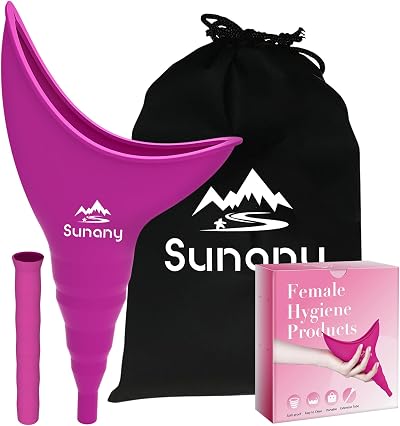 Sunany Female Urination Device Reusable Silicone Urinal Pee Funnel