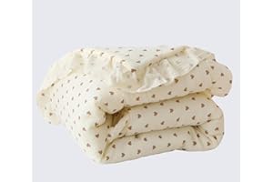 CLoucl 100% Cotton Muslin Crib Comforter/Quilt,Ultra Soft Cozy Reversible Baby Blanket,All Season Toddler Blankets for Boys and Girls, Machine Washable,41"x48"