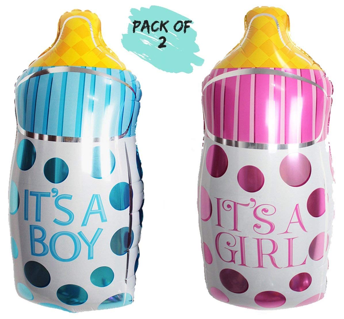 Clastik Baby Shower Bottle Shape Foil Balloons Feeder Foil