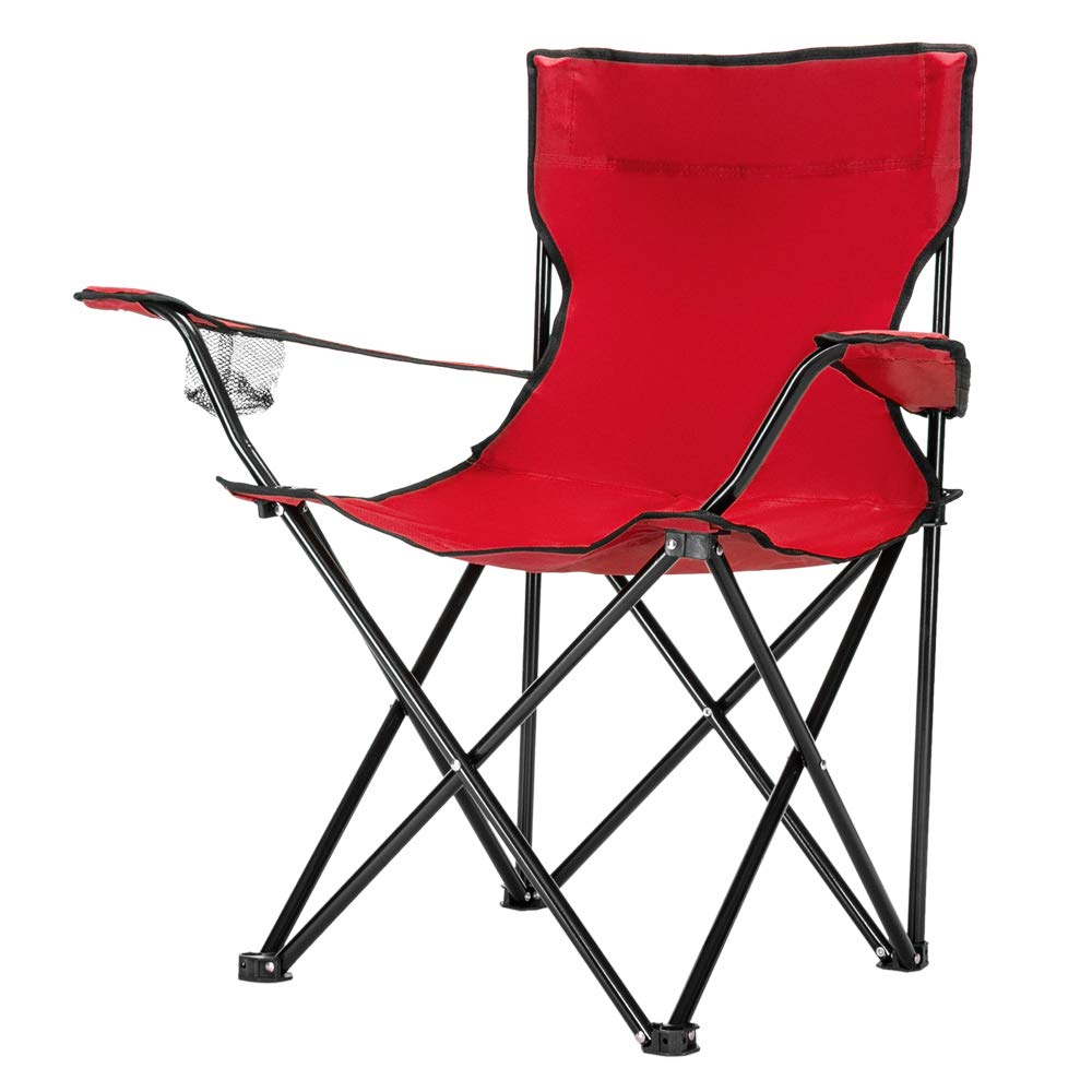 YELITECamping Chair, Folding Portable Lawn Chair with Padded Armrest Cup Holder and Storage Pocket