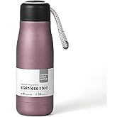 Mini Water Bottle, Dusgut 12 oz Water Bottle Reusable,Vacuum Insulated, Stainless Steel,Wide Mouth Portable Lid, Light Pink