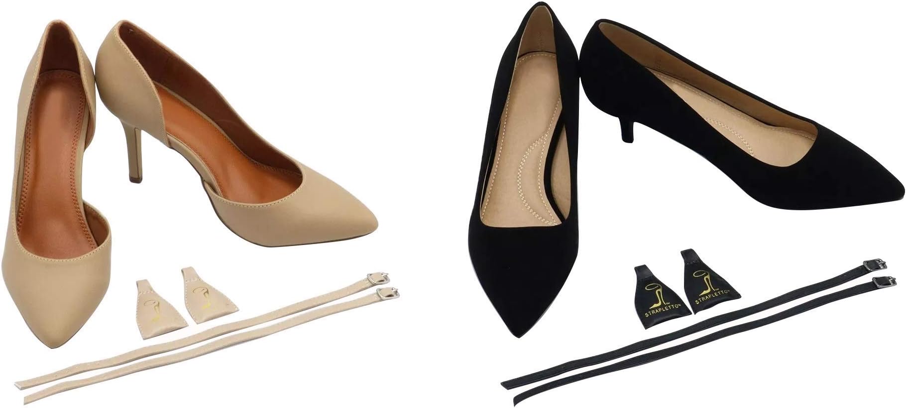 Women's Attachable HeelLiner Straps w/Buckle Anti Slip Hold Heels Wedges Flats