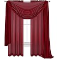 Tenda A Sciarpa In Voile Trasparente WPM - Eleganza Per Finestre E Decorazioni, Colore Nero, 96,5 X 548,6 Cm, Lavabile In Lavatrice - 3