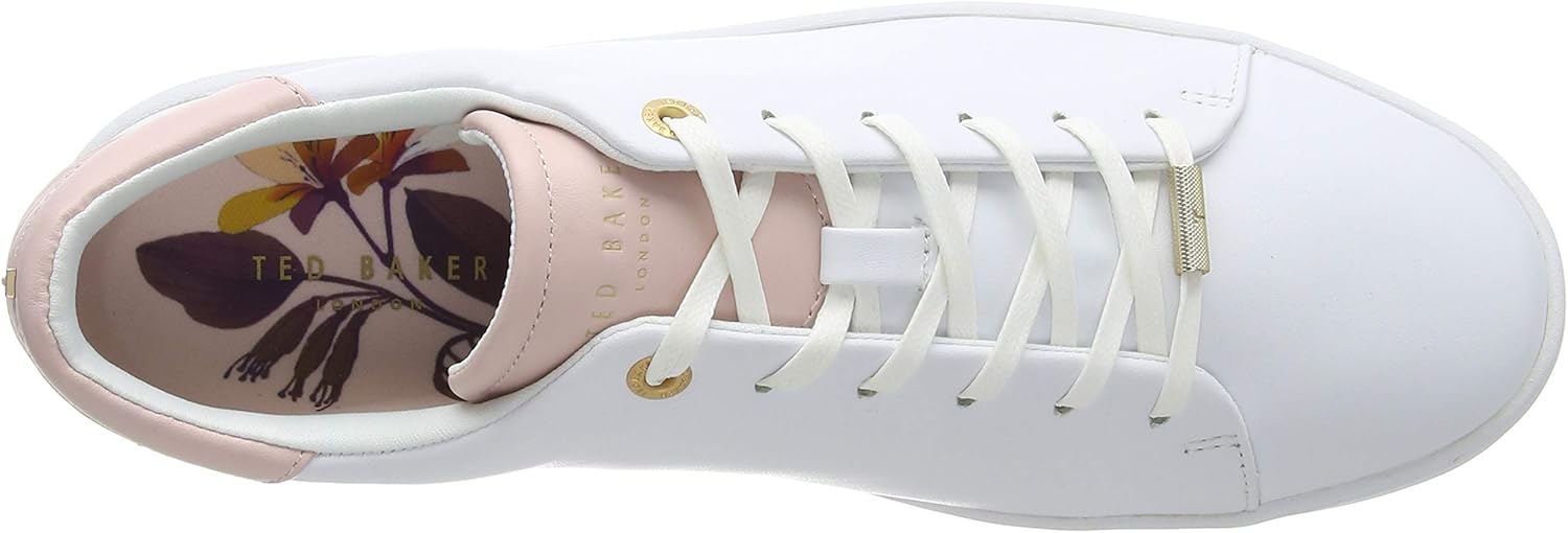 zenip leather trainers with pastel detail