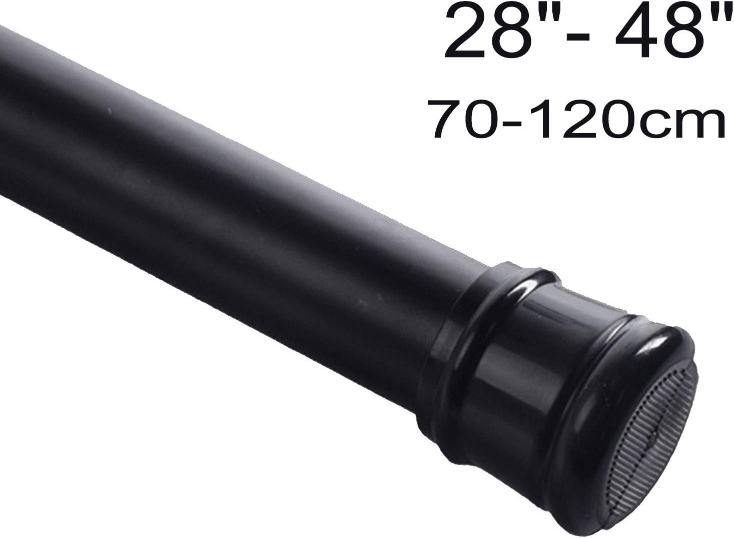 Ginbel Direct 2 Pack Window Treatment Hardware Spring Tension Curtain Rod Pole Black Adjustable Room Divider for Bathroom Closet Stall Windows 28 to 48 inch, No Drilling, Black: Home Improvement