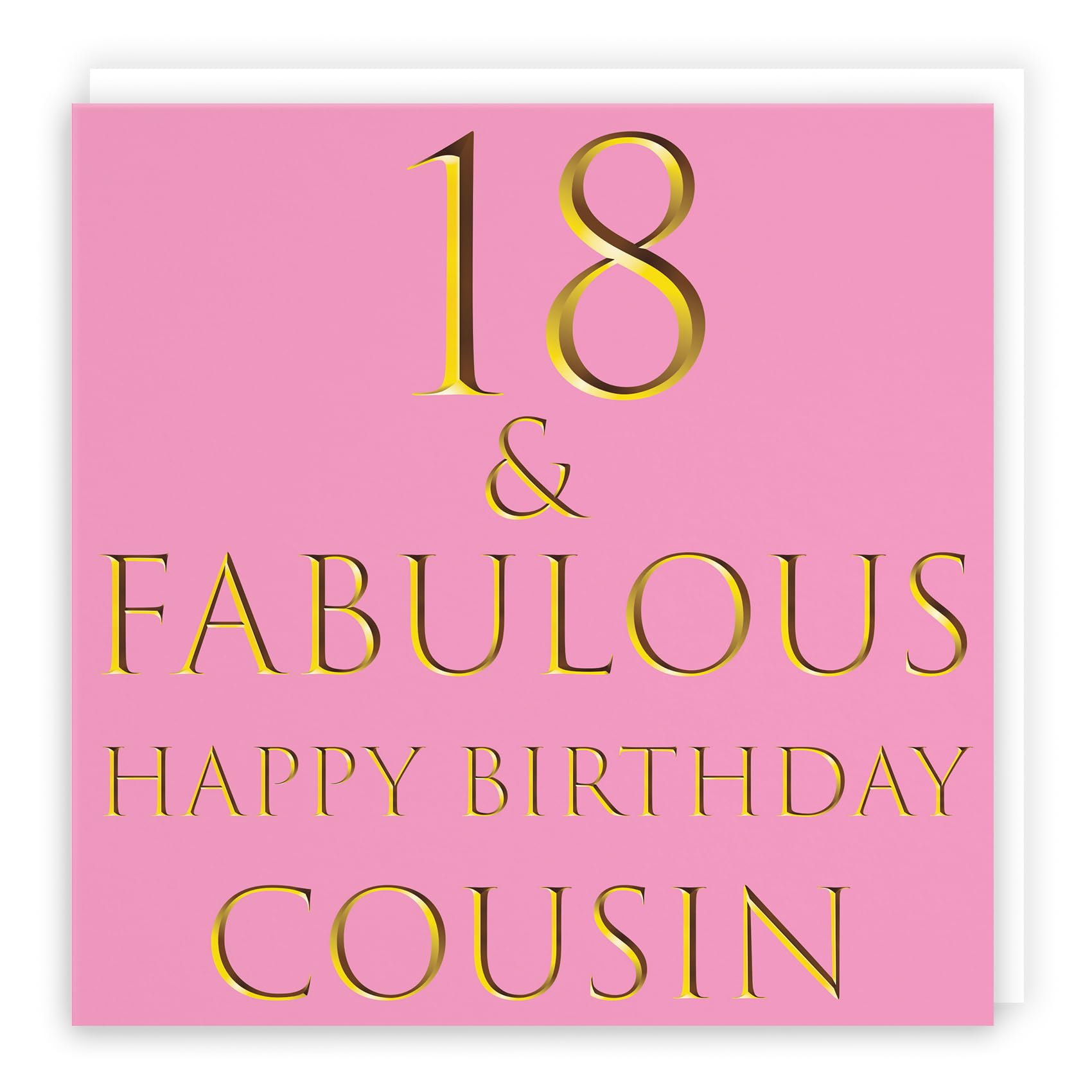 Hunts England - Large Cousin 18th Female Birthday Card - 18 & Fabulous - Happy Birthday Cousin - Still Totally Fabulous Collection - Large - 210 x 210 mm - Age 18