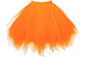 MIZHOME Womens Soild Color Tutu Skirt Layered Tulle Skirt Adult Halloween Costumes
