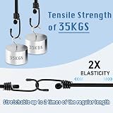 WeFine 10 Pack Bungee Cords with Hooks 32 inch UV-Resistant Heavy Duty Black view 2