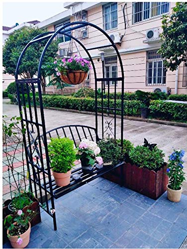 ZH-1 Rankhilfe Rosenbogen Pergola mit Bank, Balkon Garten Sitzbank, Stabil laubenbank Gartenmöbel, Belastung 200 kg, leicht zu montieren – Bild 4