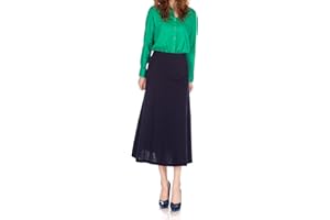 Dani's Choice Elastic Waist A-line Flared Long Skirt