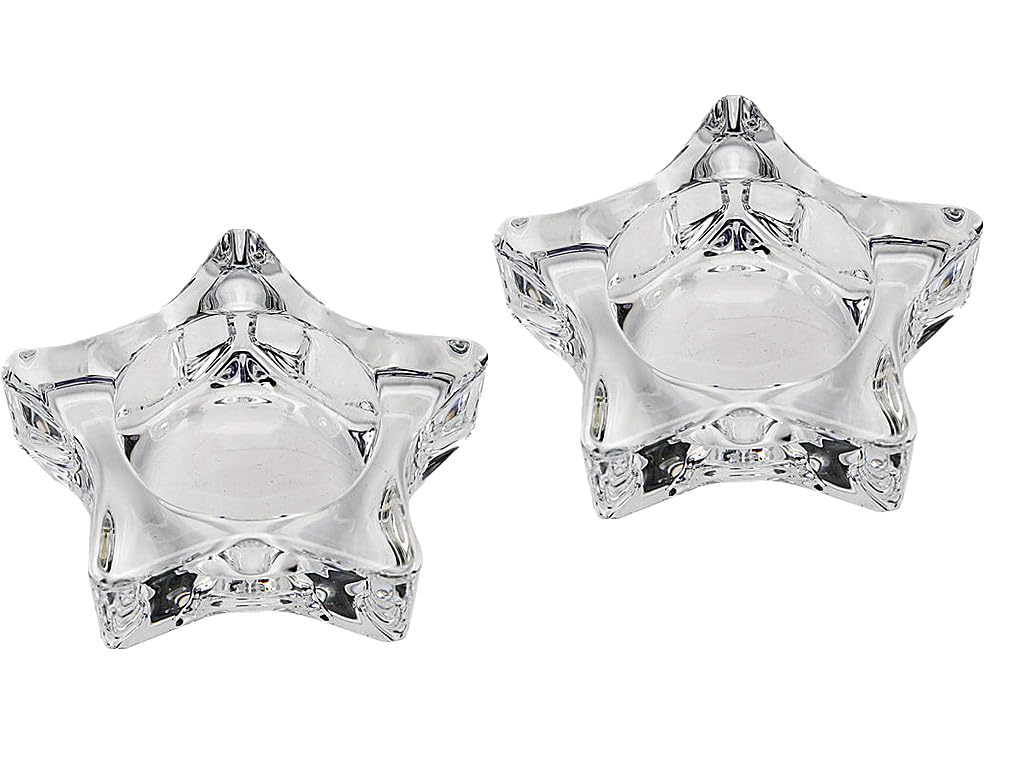 Photo 1 of 2 Pcsc Tealight Star Shaped Chunky Glass Candle Holder for Wedding Party and Home Decor