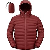 TBMPOY Men's Lightweight Packable Puffer Jackets Hooded Winter Bubble Coat Warm Water-Resistant for Travel Casual Hiking