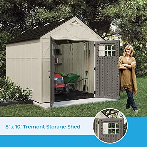 Suncast 8' X 10' HeavyDuty Resin Tremont Storage Shed, Sand on Galleon