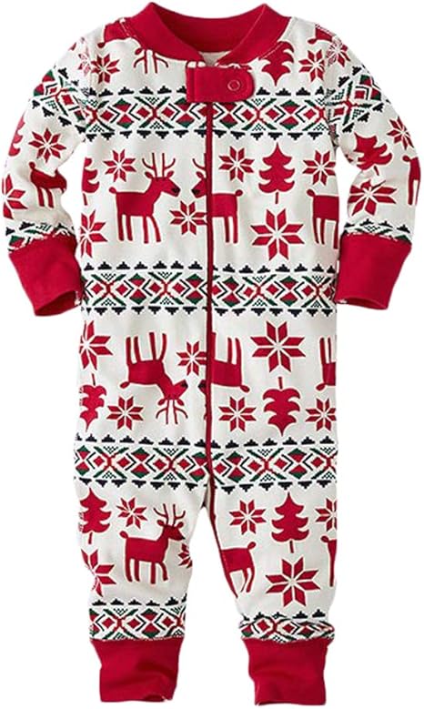 Christmas Pyjamas Set for Kids and Adults Xmas Pjs Santa Clothes Long